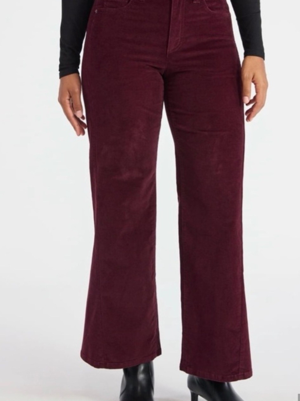 High-rise Wide-leg Velvet Pants